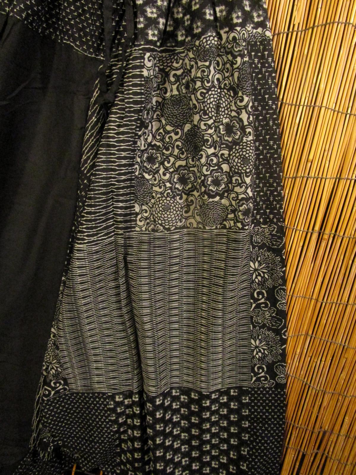 画像3: 黒色＋和風プリント＊切り替え＊コットン素材＊ふんわり＊サルエルパンツ