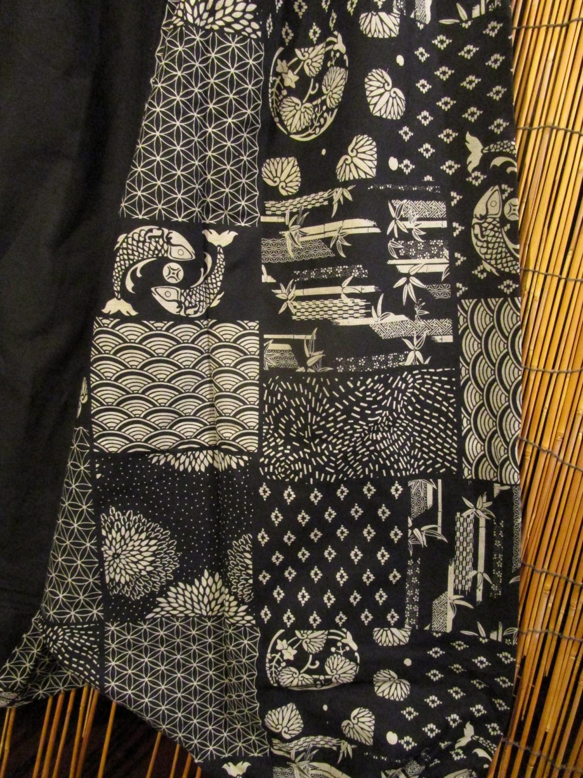 画像3: 黒色＋和風プリント＊切り替え＊コットン素材＊ふんわり＊サルエルパンツ