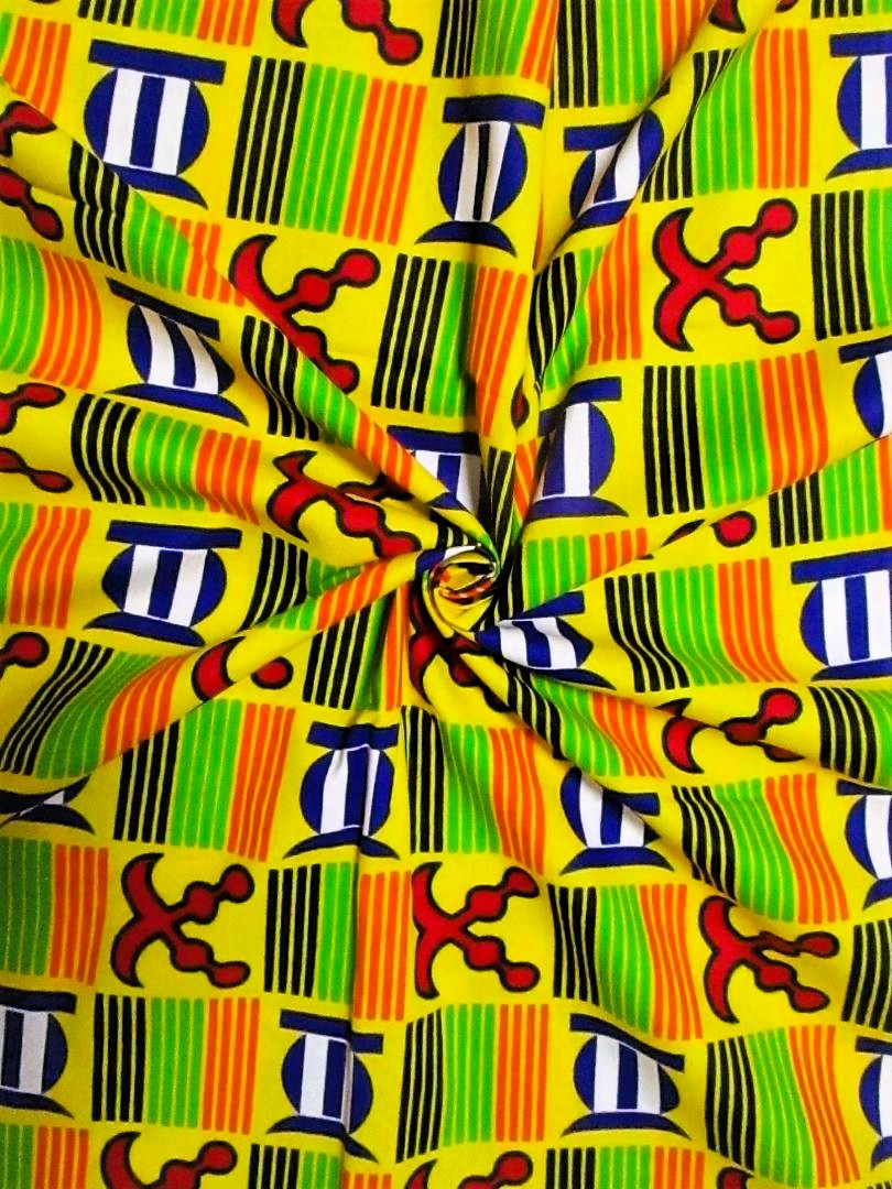 画像: アフリカンプリント生地 パーニュ