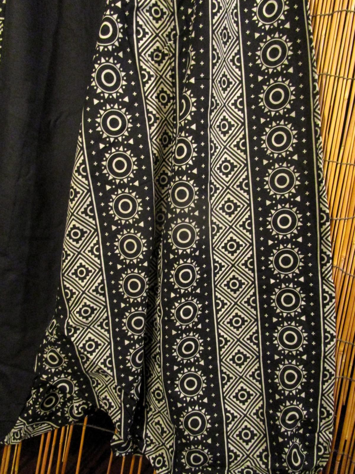 画像3: 黒色＋和風プリント＊切り替え＊コットン素材＊ふんわり＊サルエルパンツ