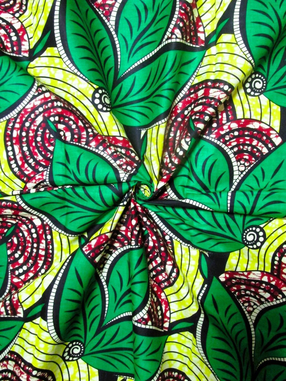 画像: アフリカンプリント生地 パーニュ