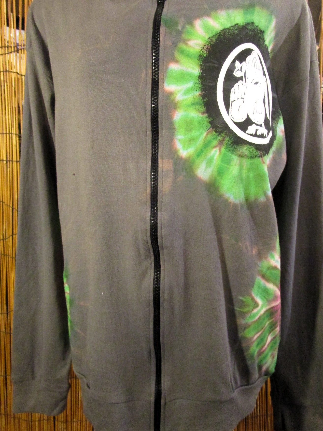 画像: タイダイ染め＆抜染ガネーシャ＊コットン素材＊ジップアップパーカー