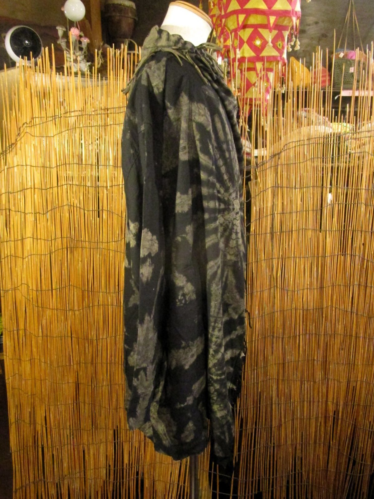 画像2: タイダイ染め＊コットン素材＊ゆったりサイズ＊２ＷＡＹ＊フリンジ＊スナフキン＊旅人風コート