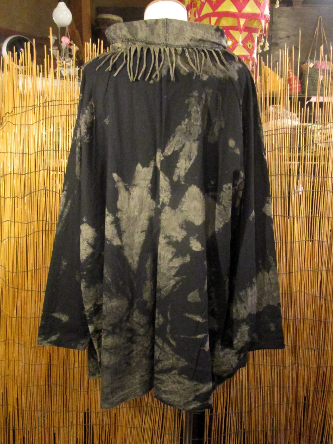 画像3: タイダイ染め＊コットン素材＊ゆったりサイズ＊２ＷＡＹ＊フリンジ＊スナフキン＊旅人風コート