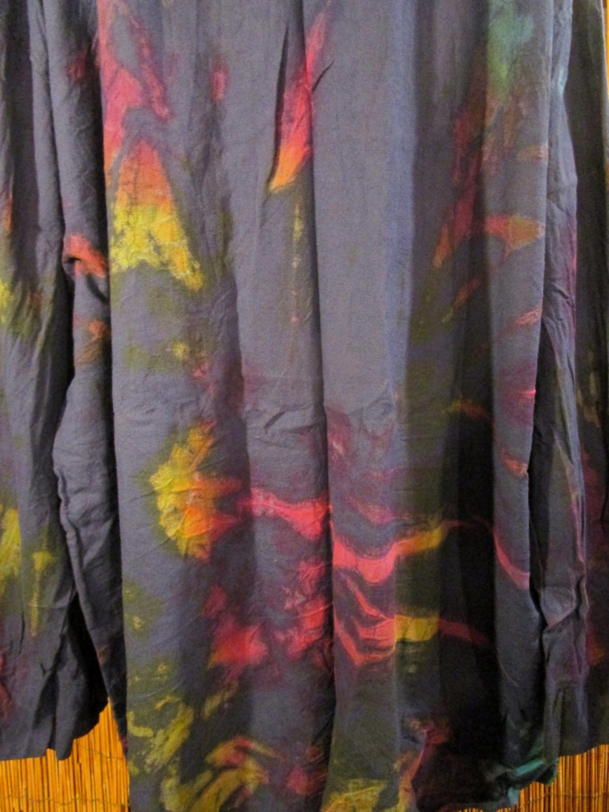 画像: タイダイ染め＊コットン素材＊ゆったりサイズ＊２ＷＡＹ＊フリンジ＊スナフキン＊旅人風コート