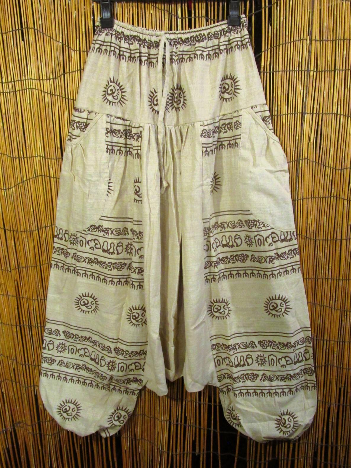 画像1: ラムナミプリント＊コッン素材＊モモンガ風＊ふんわり＊サルエルパンツ