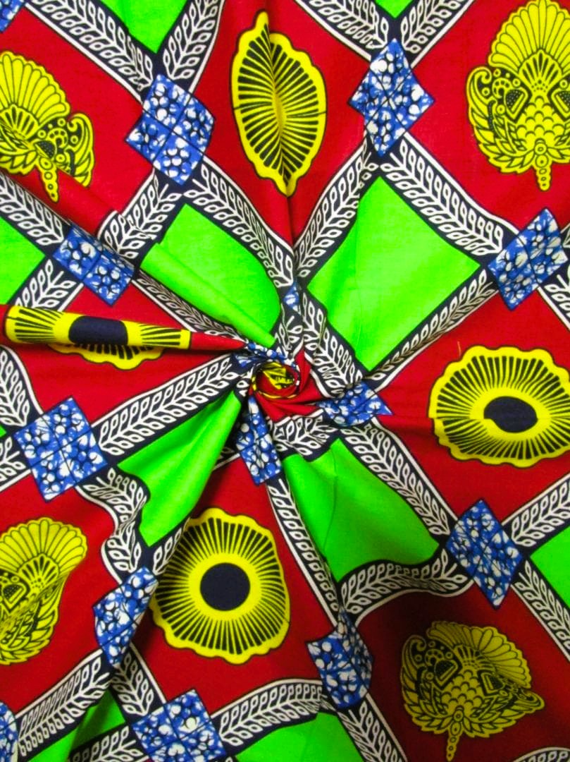 画像: アフリカンプリント生地 パーニュ