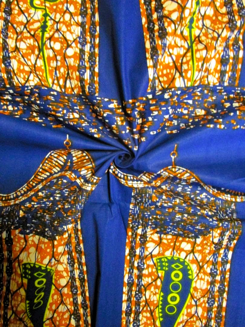 画像: アフリカンプリント生地 パーニュ