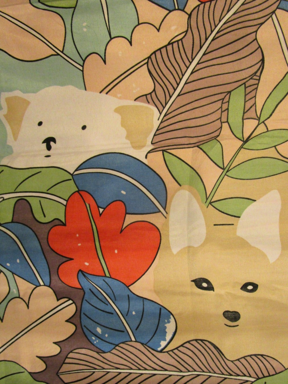 画像: レトロ調プリント＊ポリエステル素材＊タッセル付き＊大判ストール＊マルチクロス