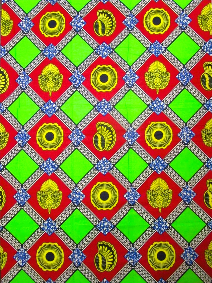 画像1: アフリカンプリント生地 パーニュ