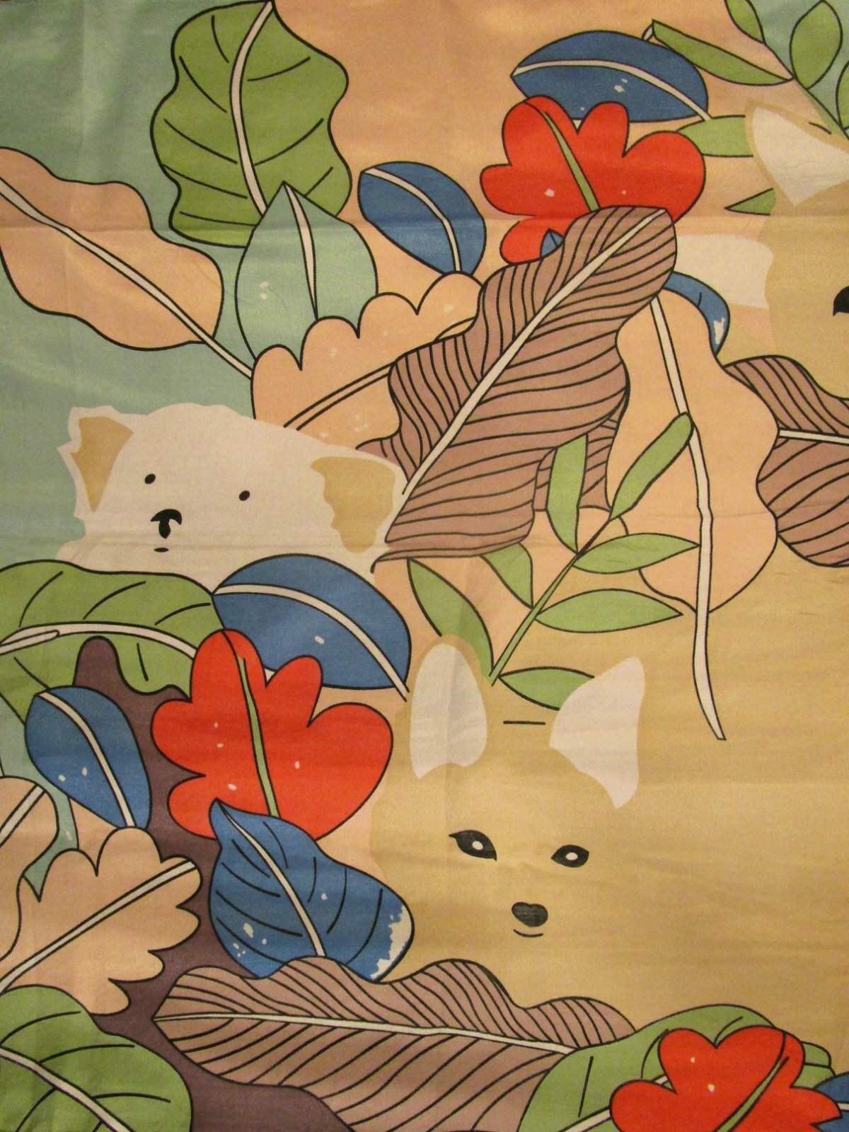 画像: レトロ調プリント＊ポリエステル素材＊タッセル付き＊大判ストール＊マルチクロス