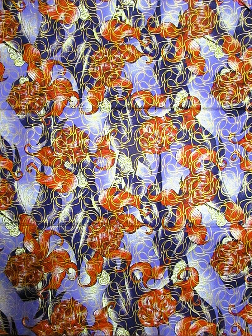 画像1: アフリカンプリント生地 パーニュ