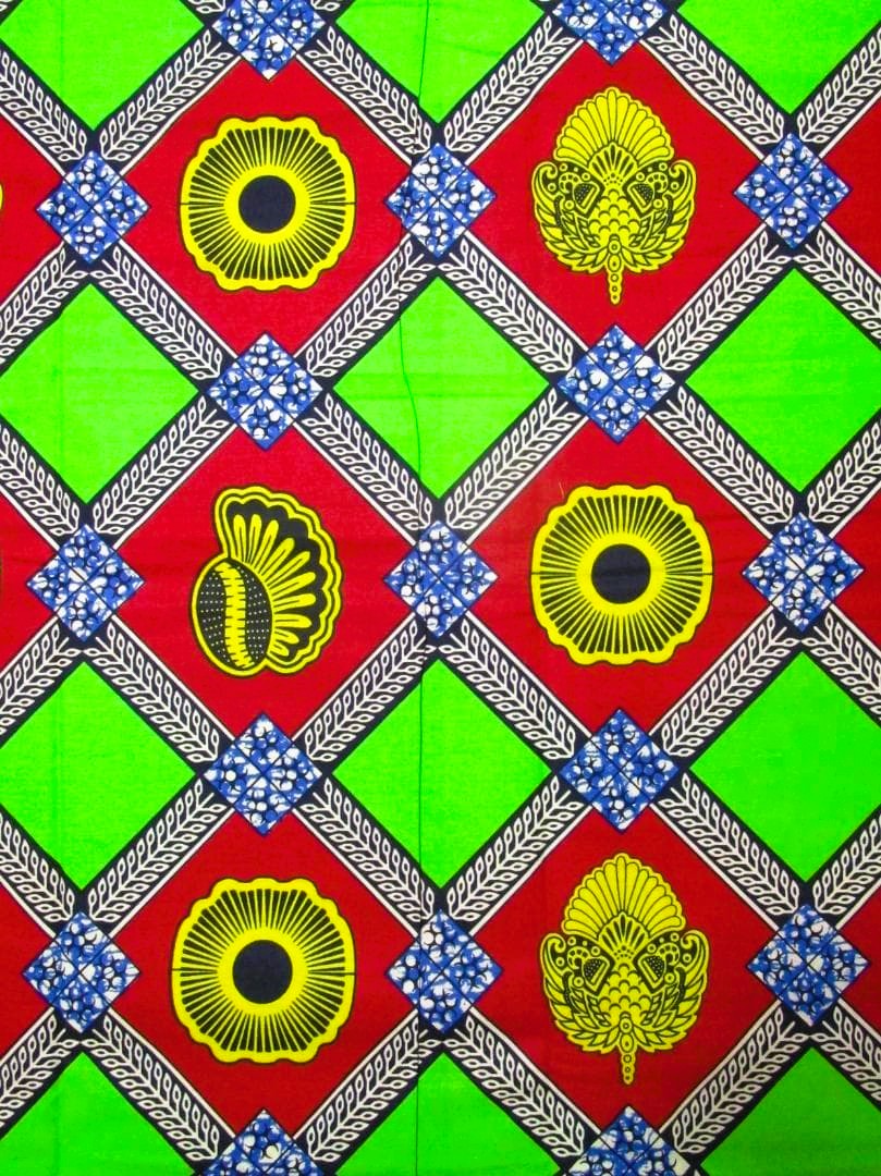 画像: アフリカンプリント生地 パーニュ