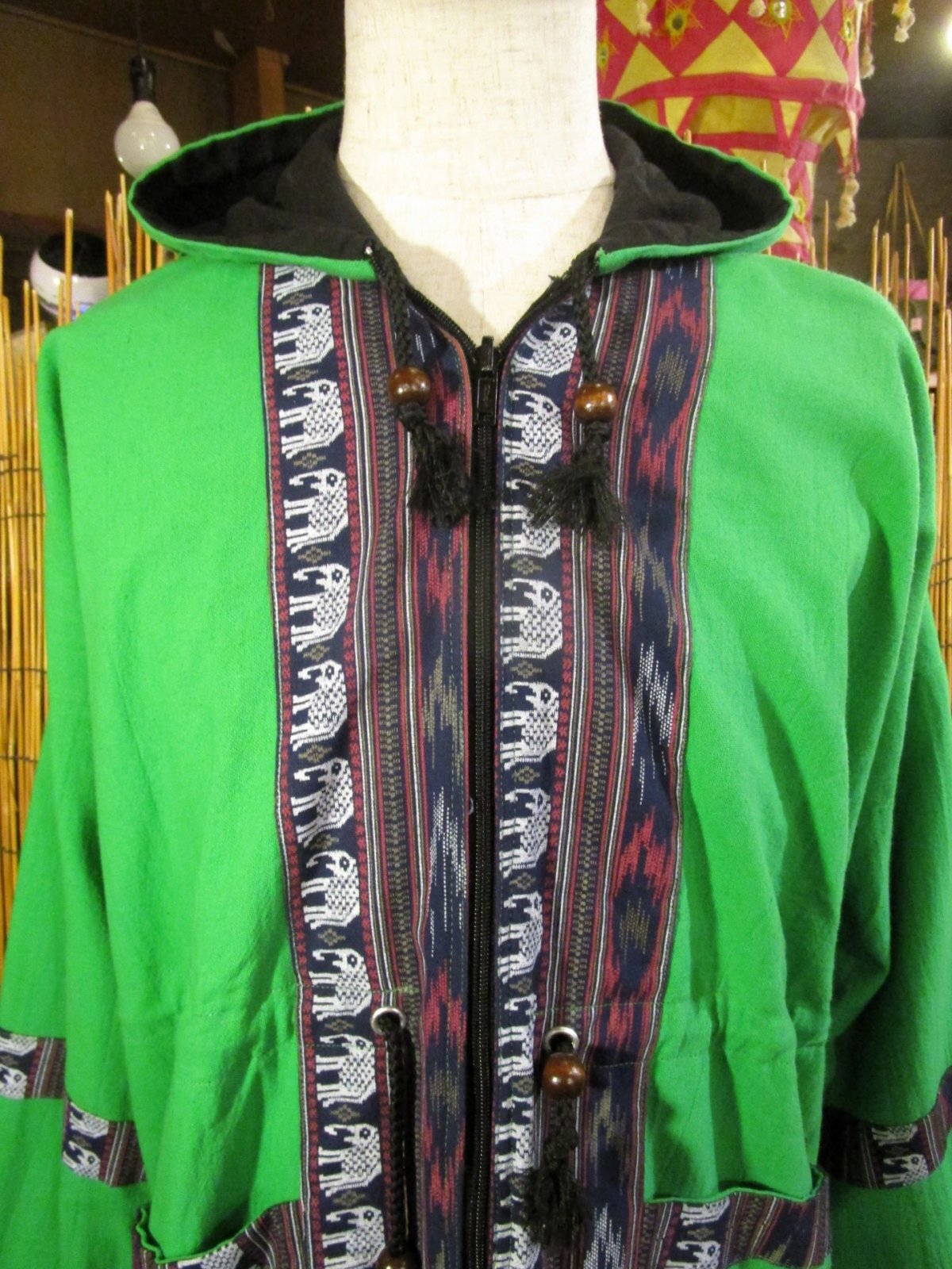 画像: リバーシブル＊コットン素材＊象さんライン＊フード付き＊アウター