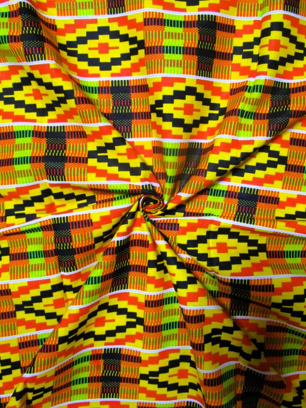 画像: アフリカンプリント生地 パーニュ