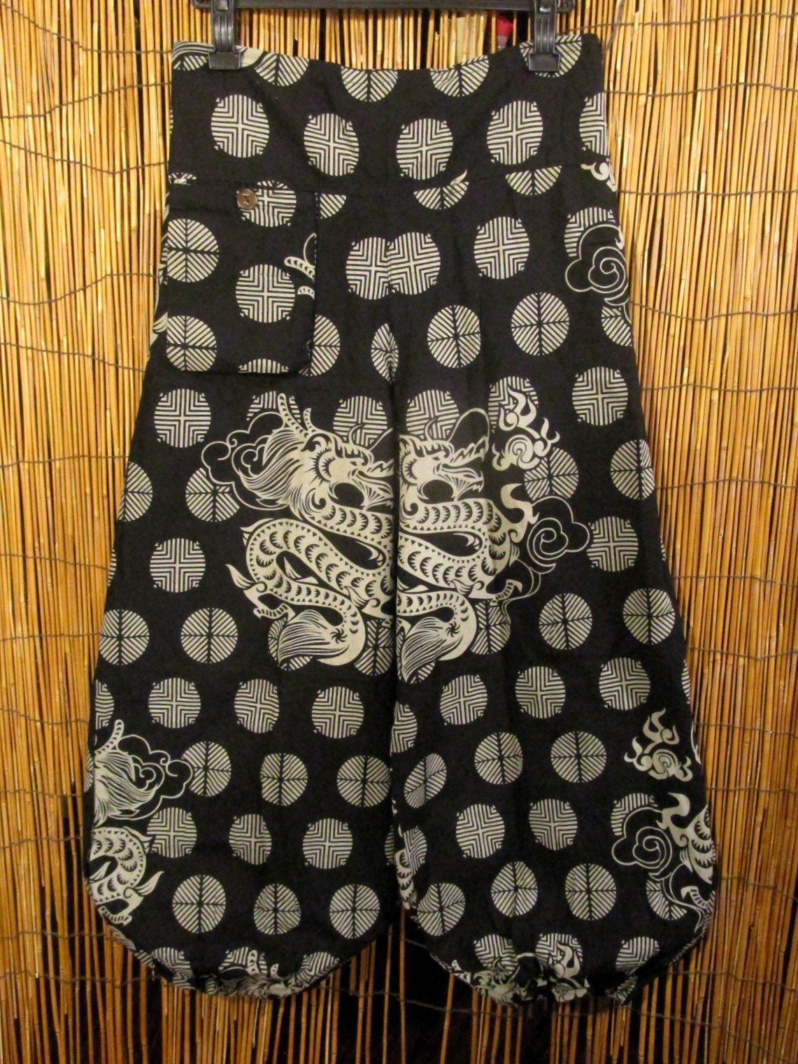 画像1: 和風プリント＊コットン素材＊ポケット付き＊ふんわりシルエット＊アラジンパンツ 