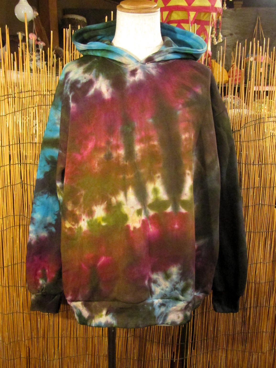 画像1: タイダイ染め＊裏起毛＊スウェット生地＊パーカー