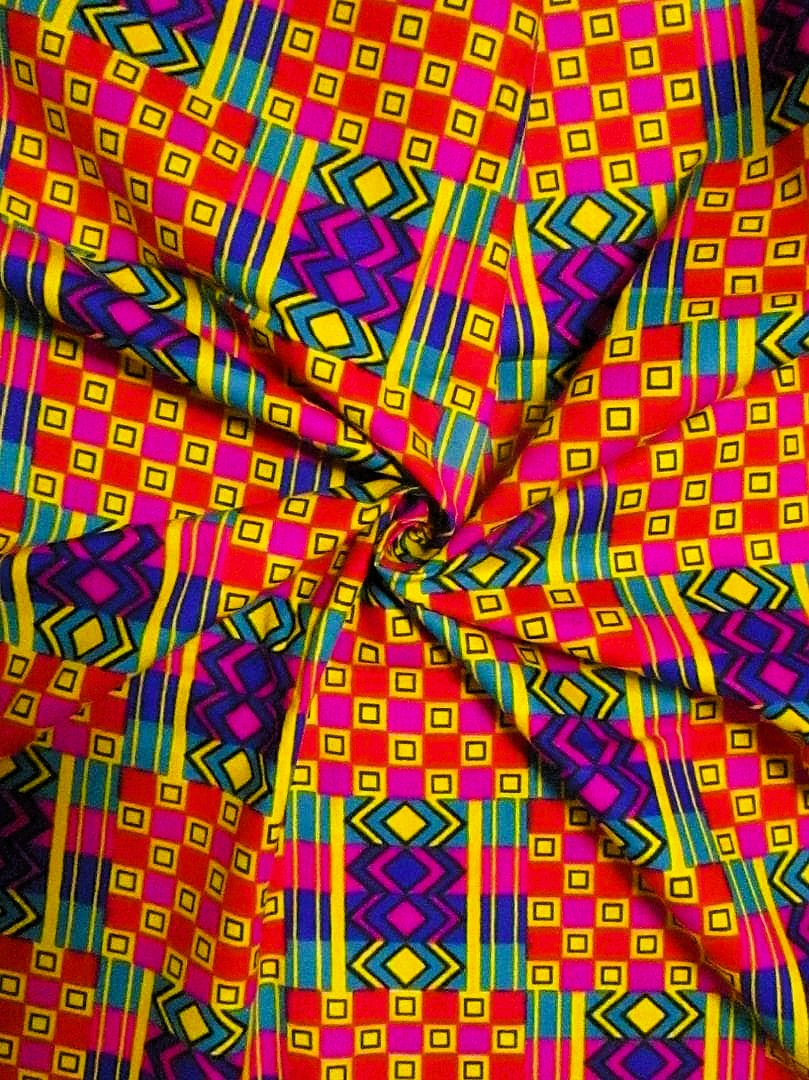 画像: アフリカンプリント生地 パーニュ