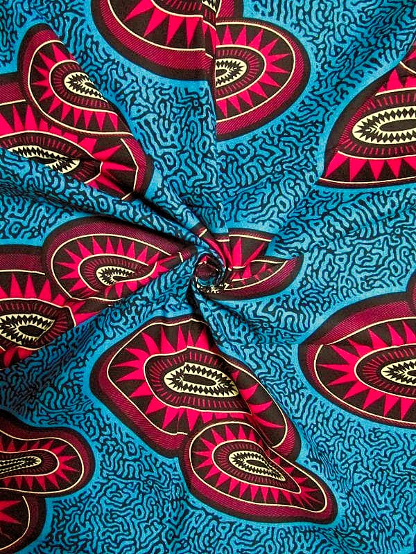 画像: アフリカンプリント生地 パーニュ