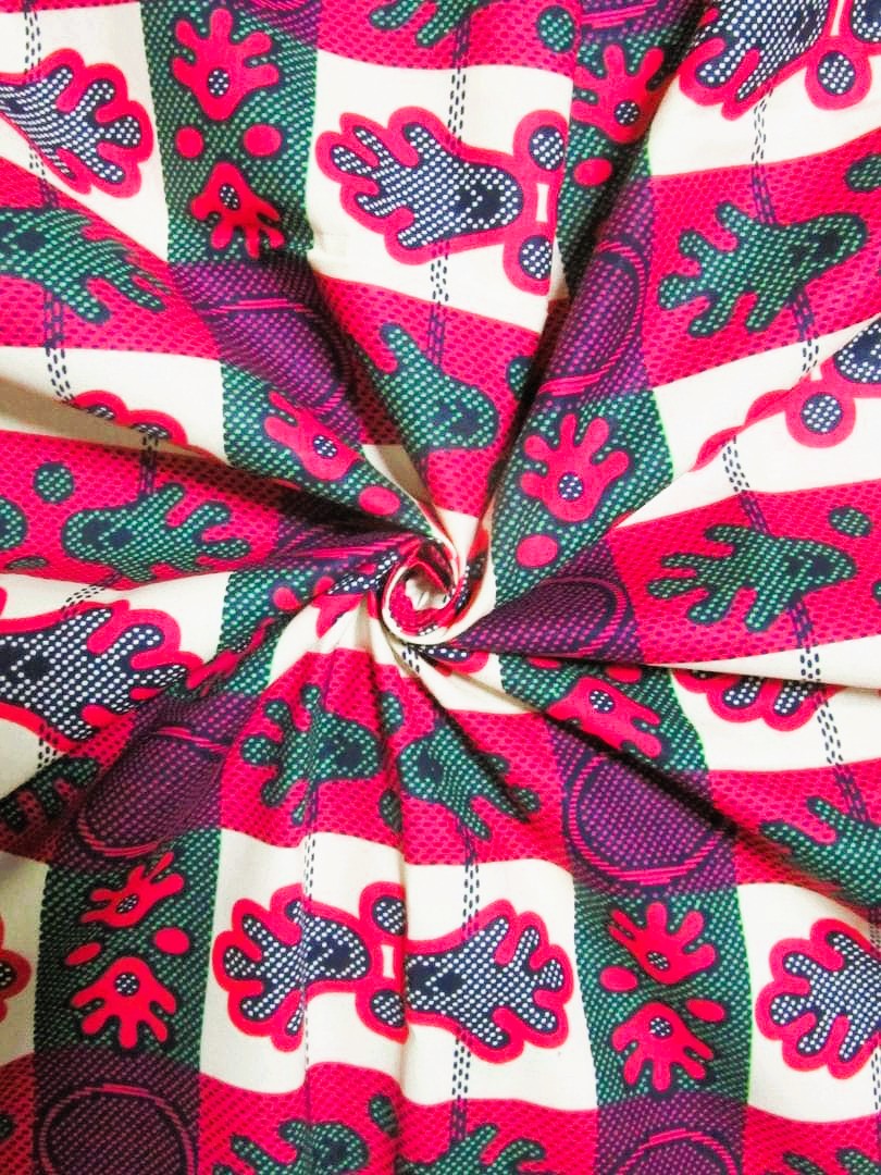 画像: アフリカンプリント生地 パーニュ