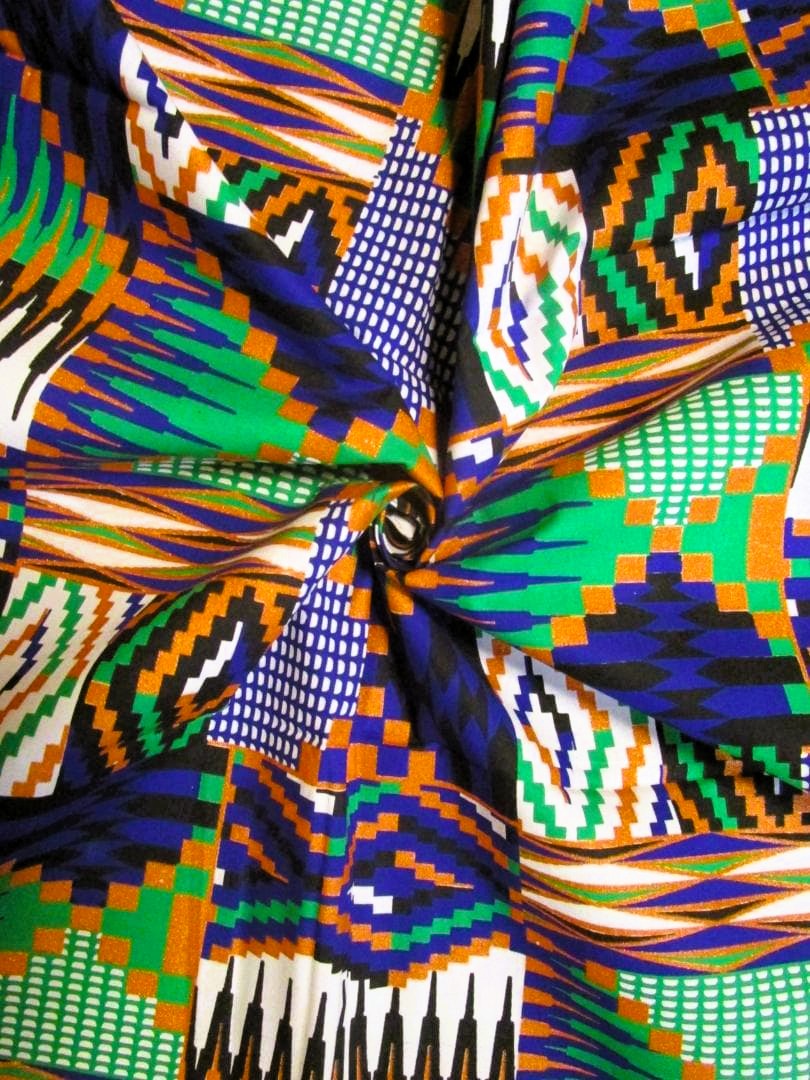 画像: アフリカンプリント生地 パーニュ