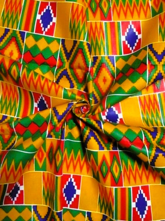 画像: アフリカンプリント生地 パーニュ