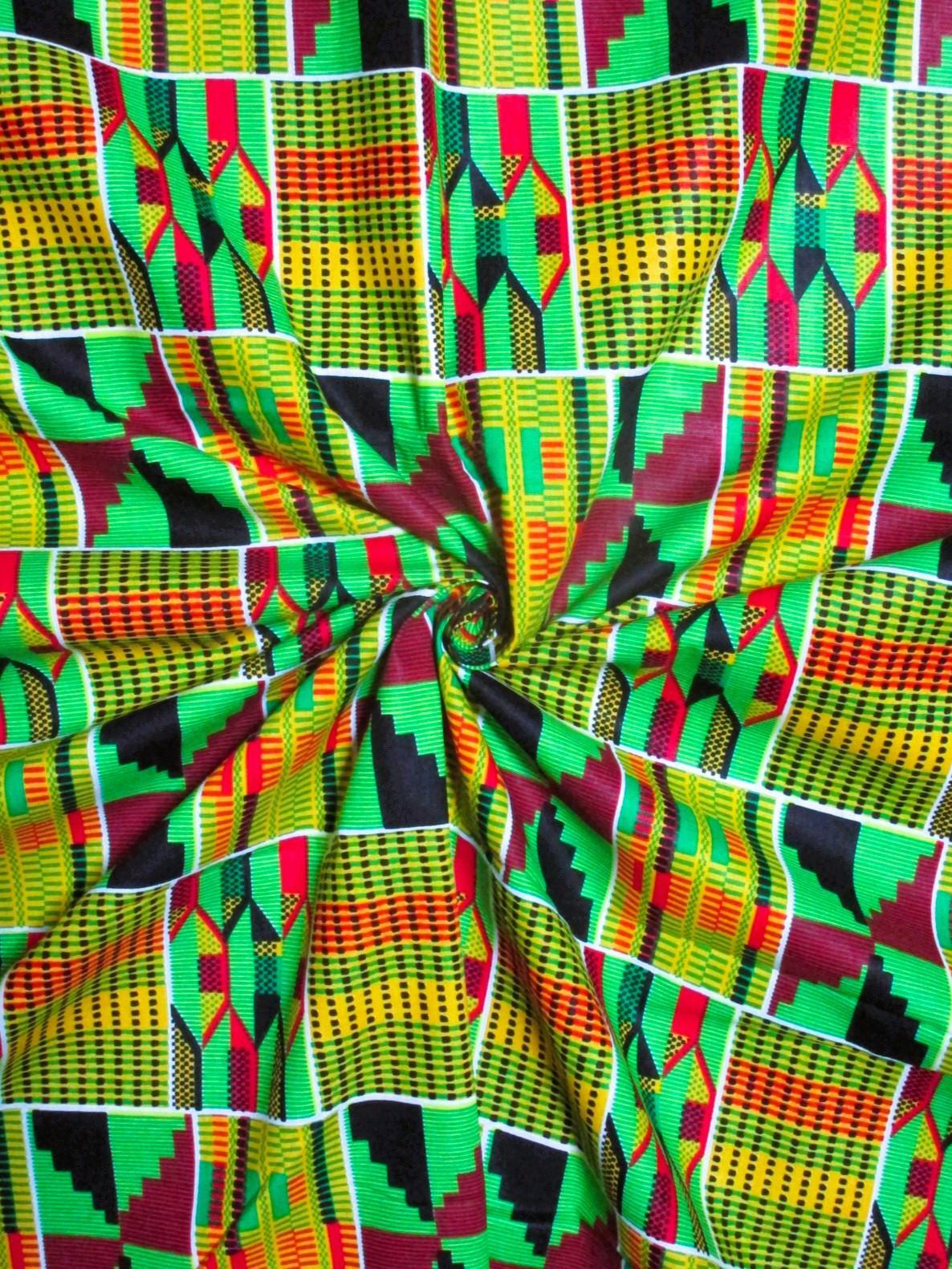 画像: アフリカンプリント生地 パーニュ