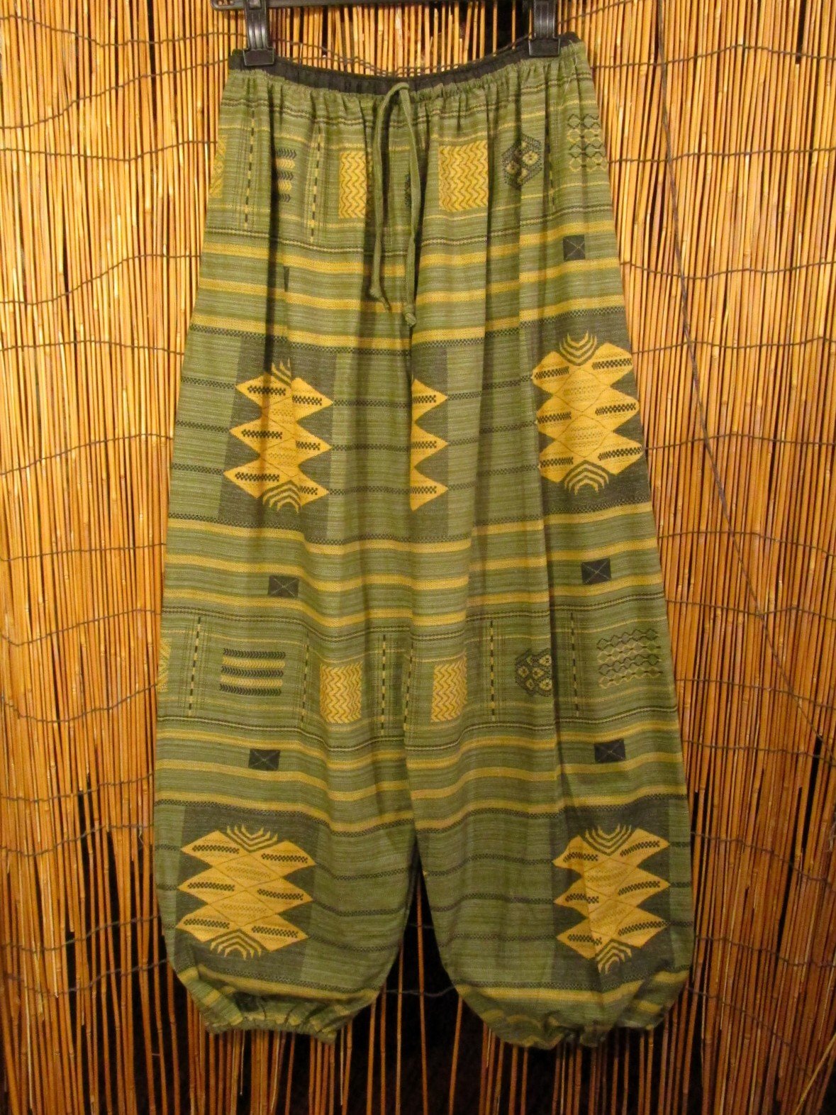 画像1: 織り柄風プリント＊コットン素材＊ふんわり＊アラジンパンツ