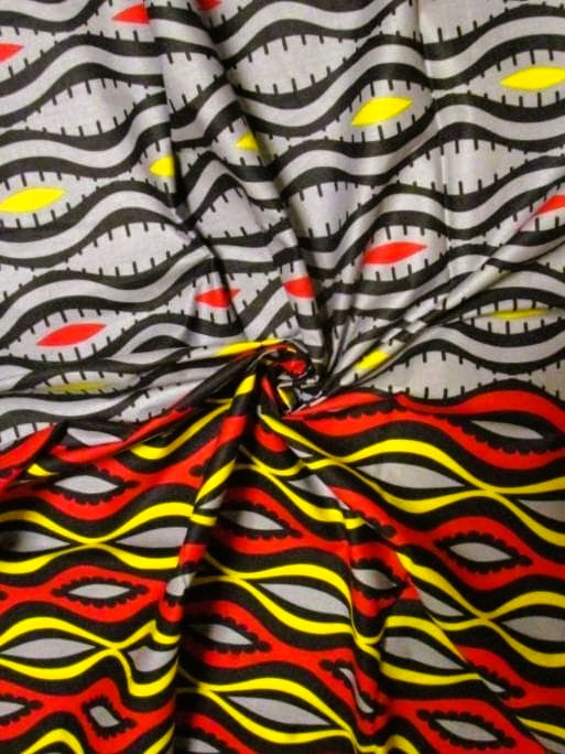 画像: アフリカンプリント生地 パーニュ