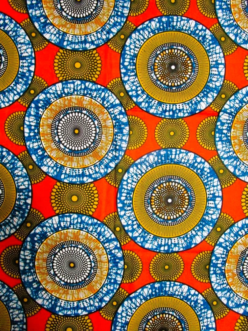 画像1: アフリカンプリント生地 パーニュ