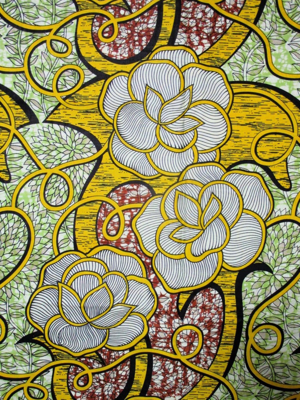 画像: アフリカンプリント生地 パーニュ