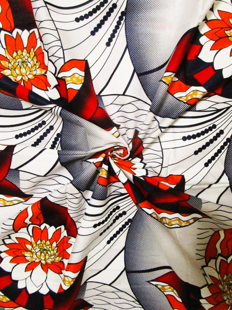 画像: アフリカンプリント生地 パーニュ