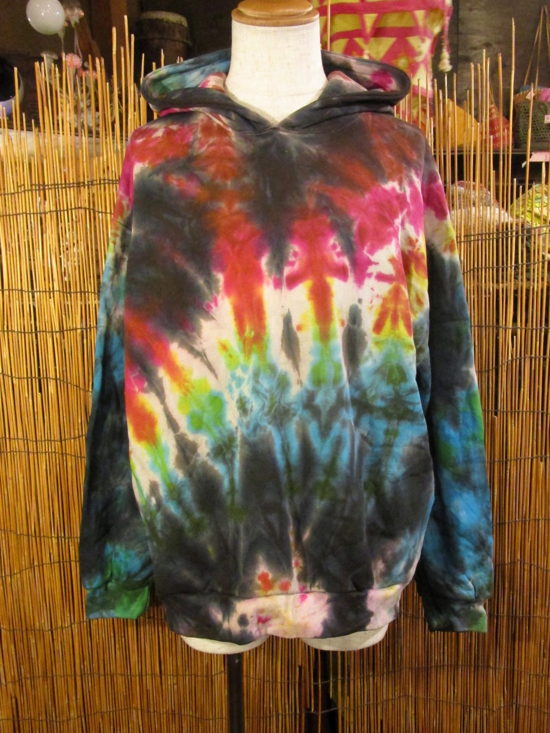 画像1: タイダイ染め＊裏起毛＊スウェット生地＊パーカー