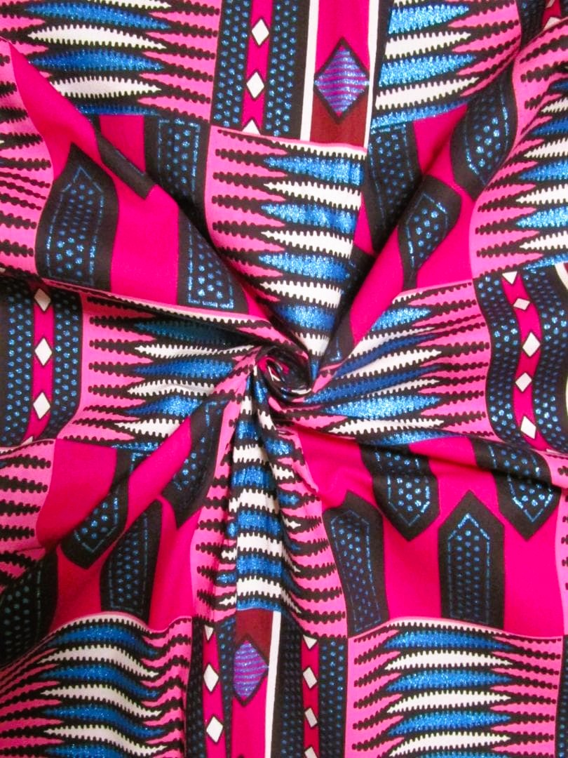 画像: アフリカンプリント生地 パーニュ