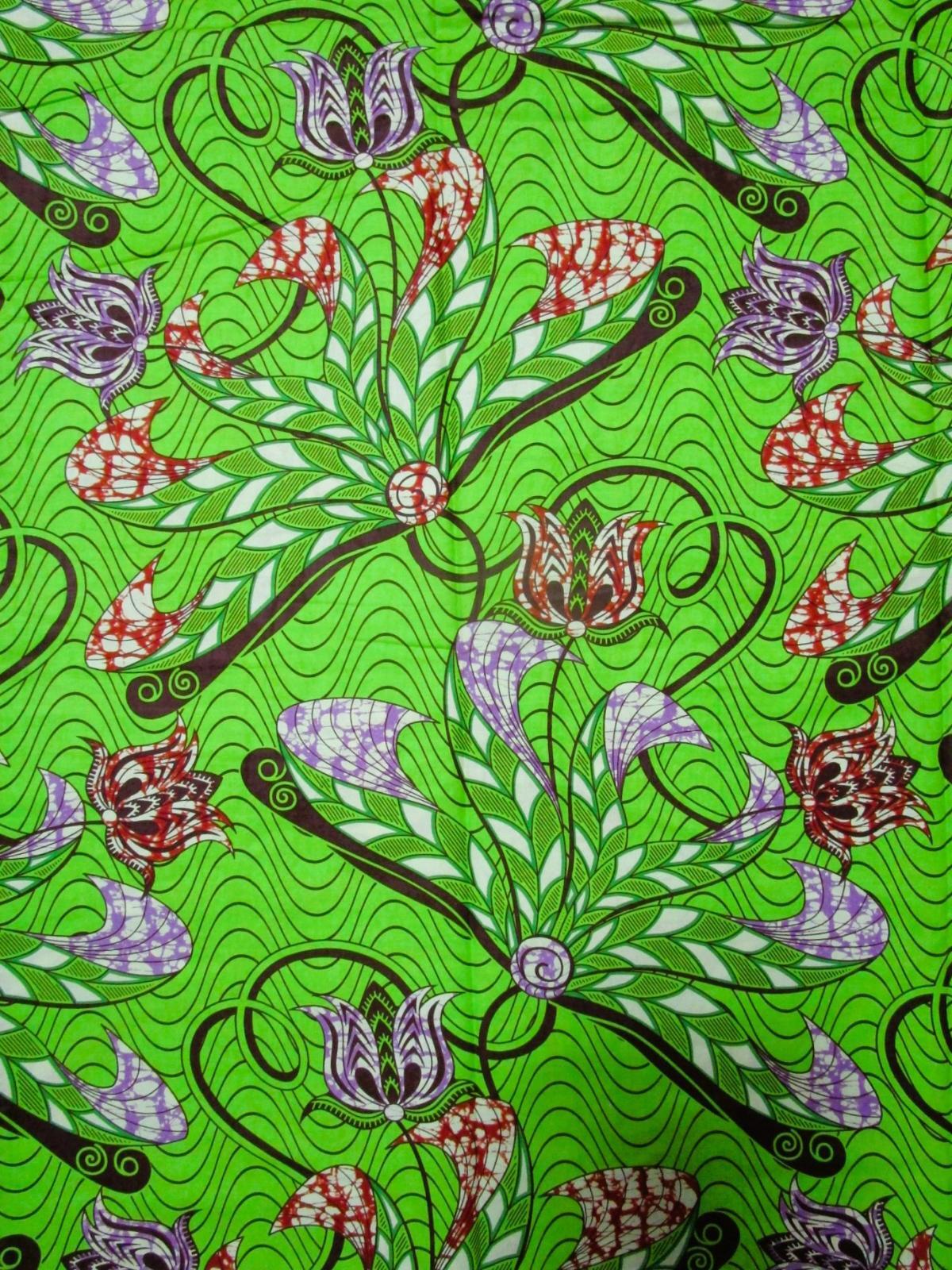 画像: アフリカンプリント生地 パーニュ