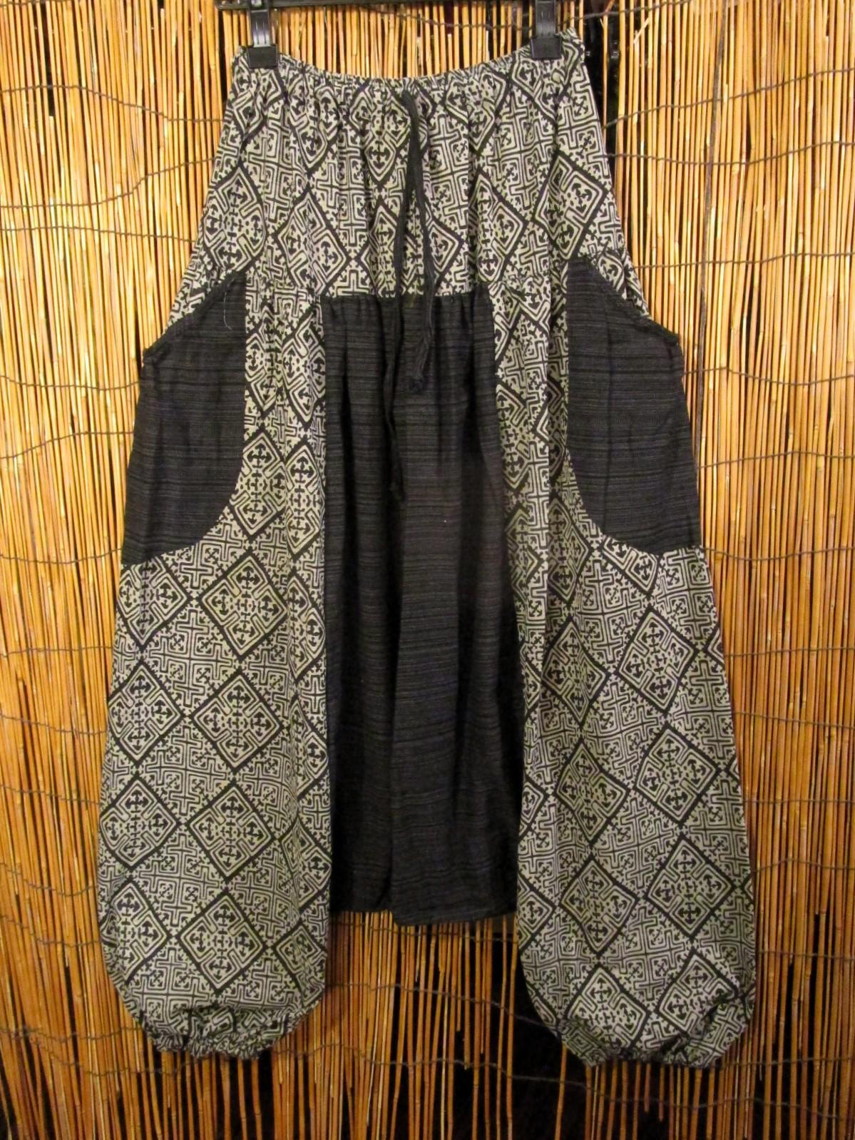 画像1: アジアンプリント＊コッン素材＊モモンガ風＊ふんわり＊サルエルパンツ