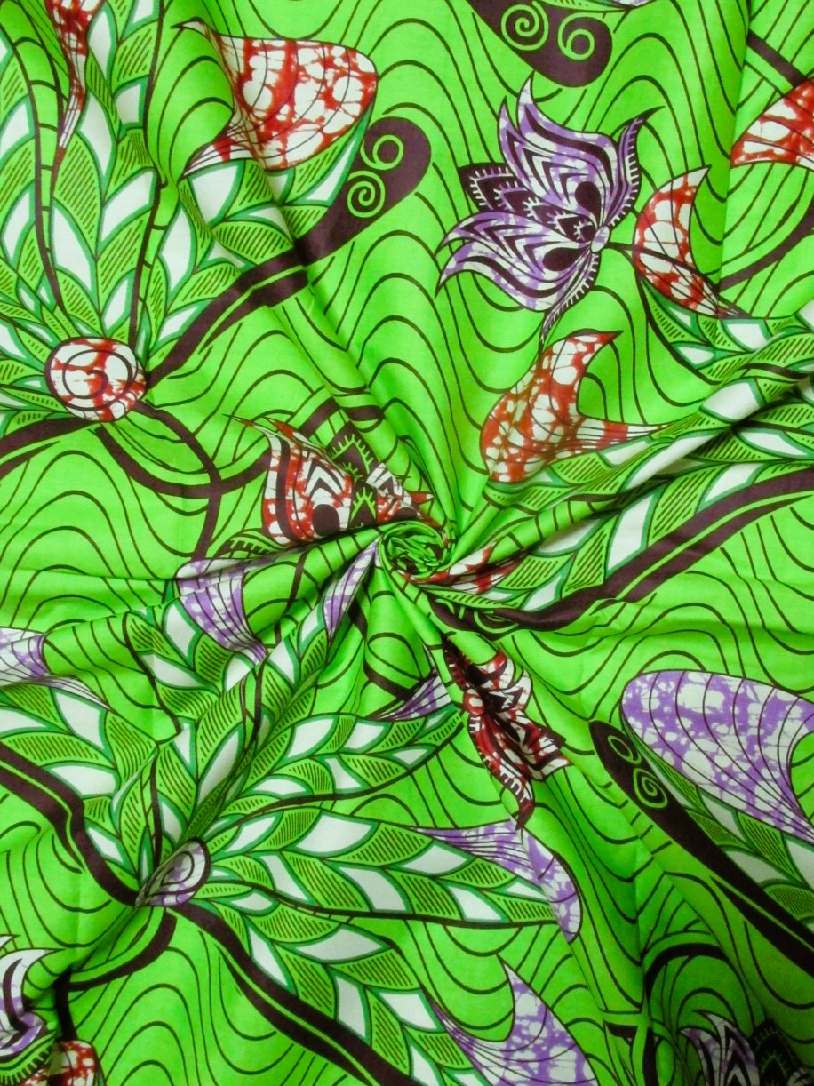 画像: アフリカンプリント生地 パーニュ