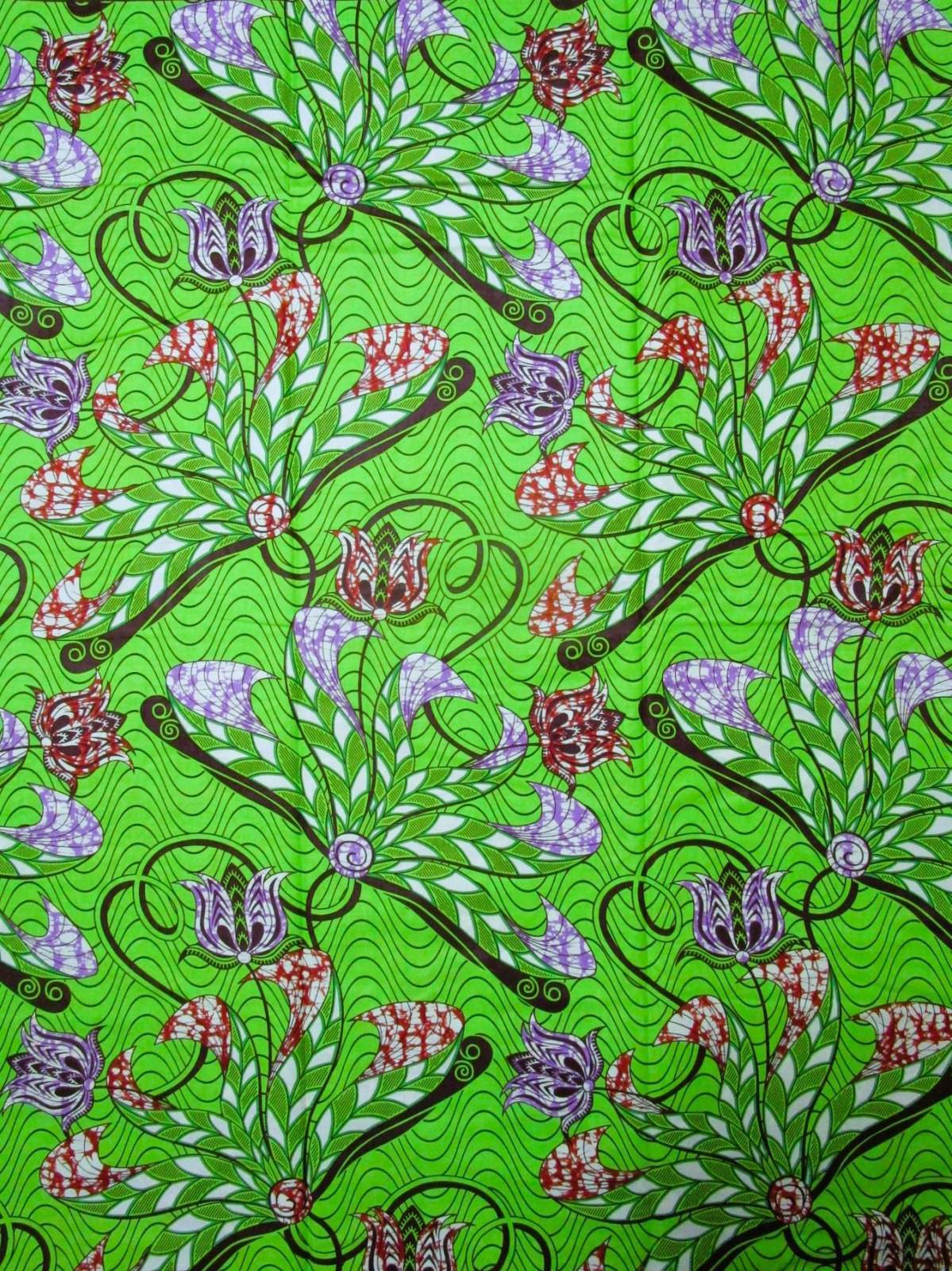 画像1: アフリカンプリント生地 パーニュ