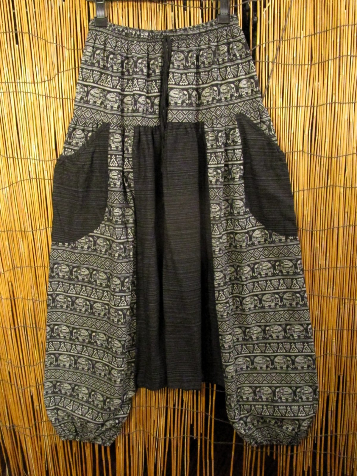 画像1: アジアンプリント＊コッン素材＊モモンガ風＊ふんわり＊サルエルパンツ