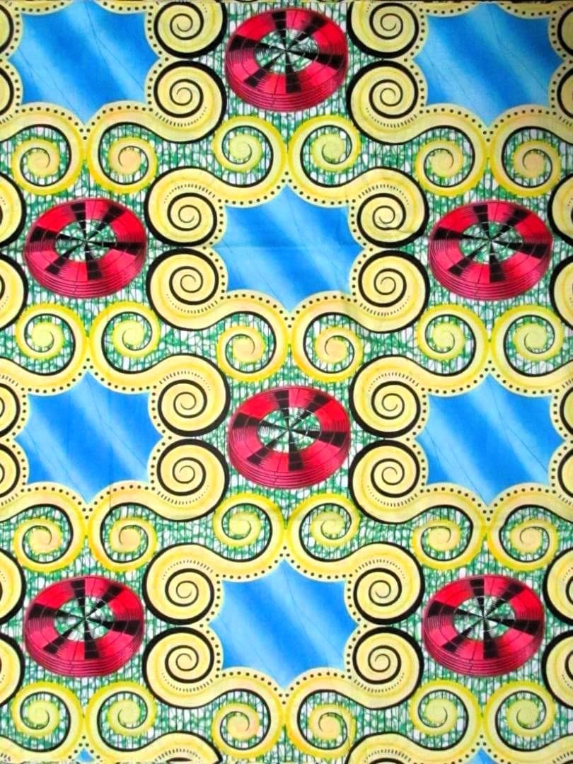 画像1: アフリカンプリント生地 パーニュ