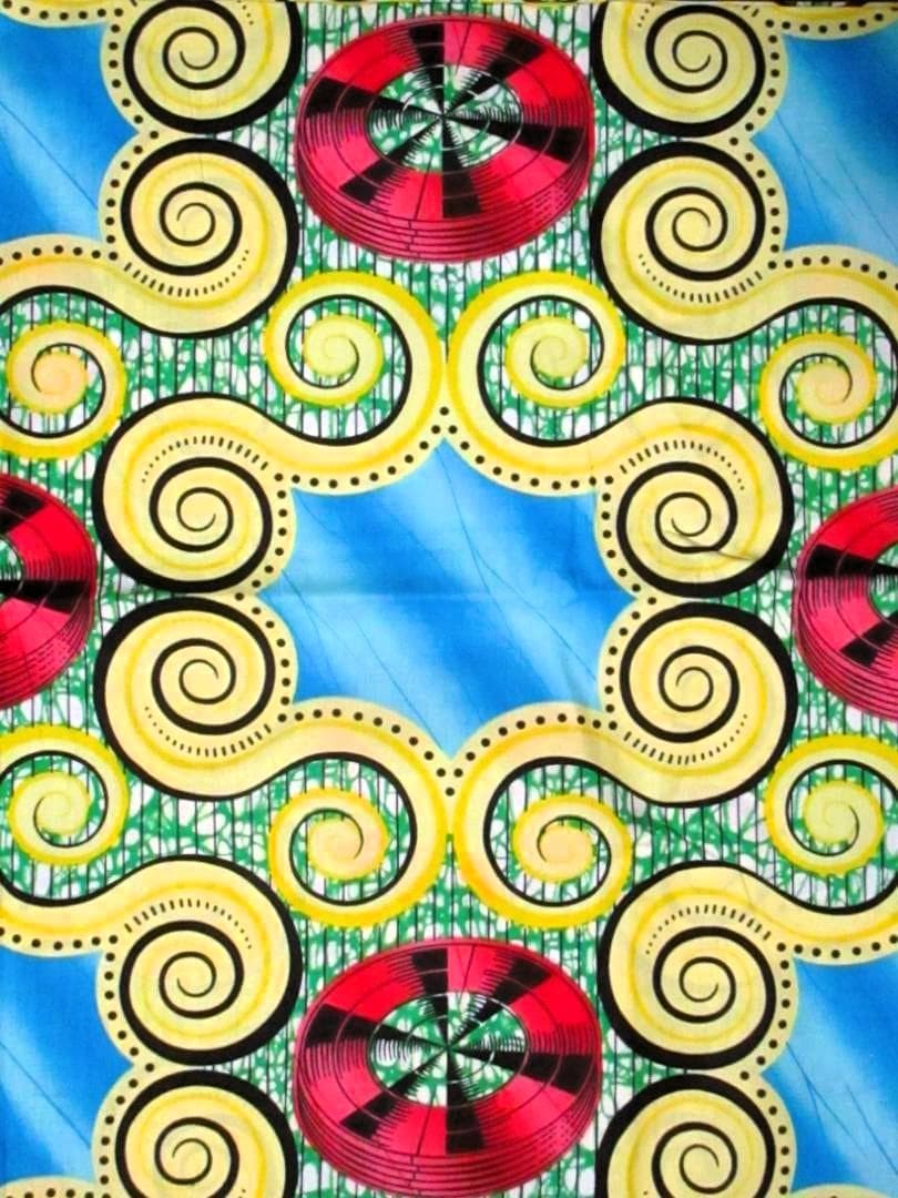 画像: アフリカンプリント生地 パーニュ