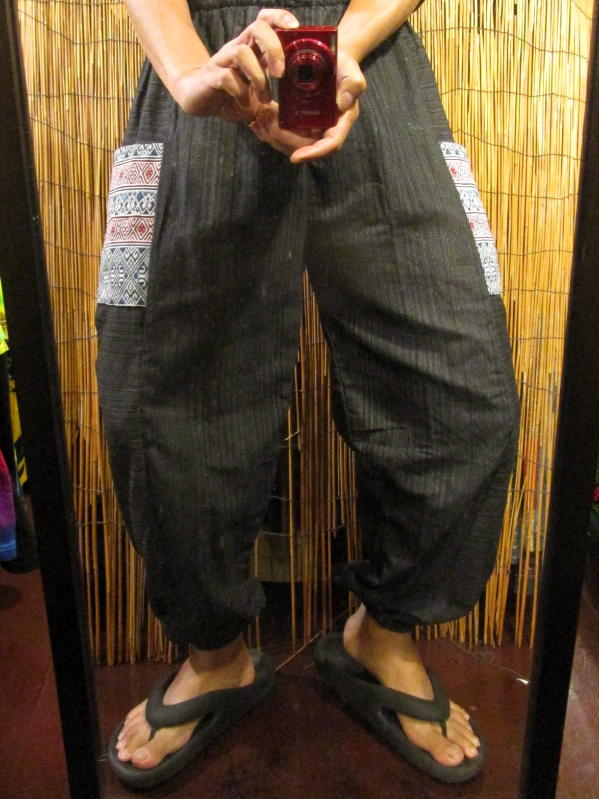 画像: 織り柄＊パッチポケット＊コットン素材＊アラジンパンツ