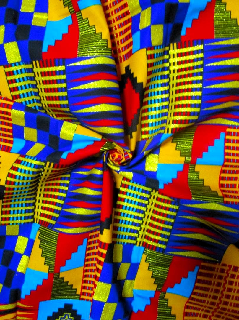 画像: アフリカンプリント生地 パーニュ