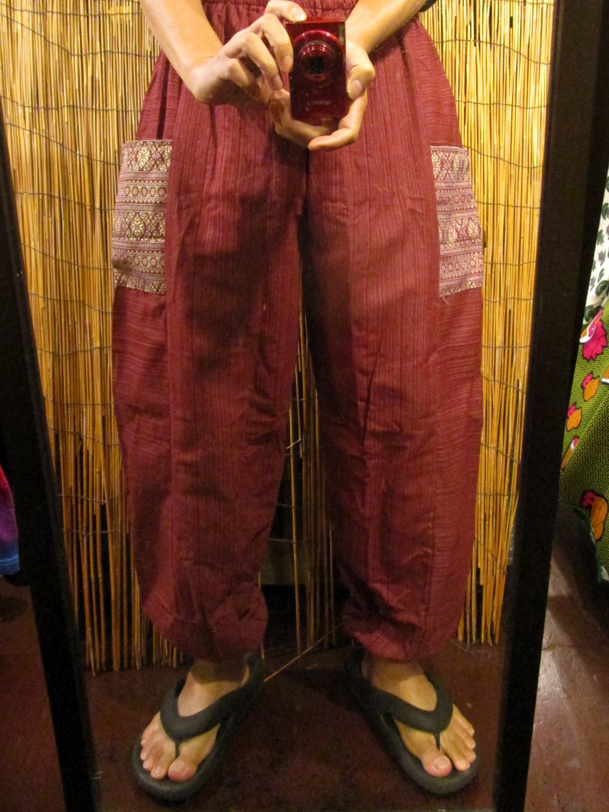 画像: 織り柄＊パッチポケット＊コットン素材＊アラジンパンツ