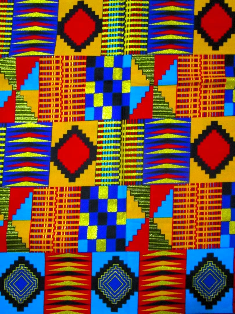 画像: アフリカンプリント生地 パーニュ