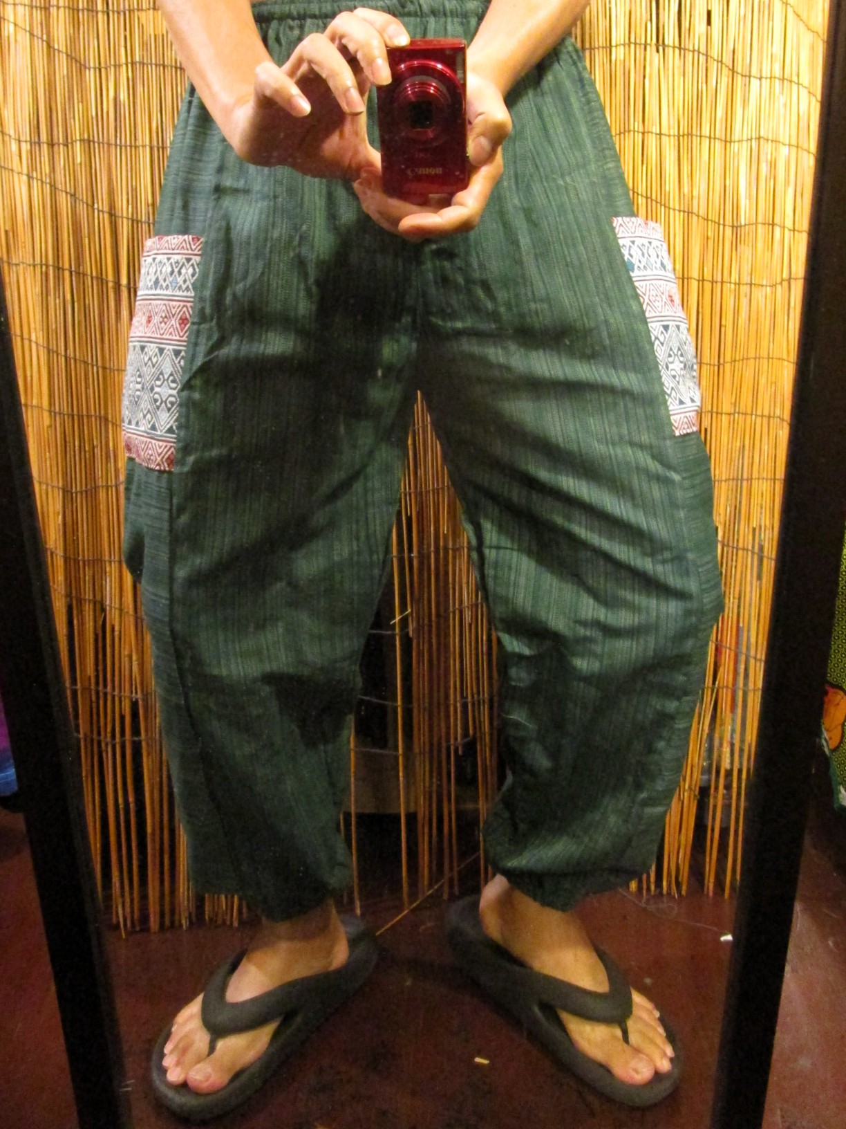 画像: 織り柄＊パッチポケット＊コットン素材＊アラジンパンツ