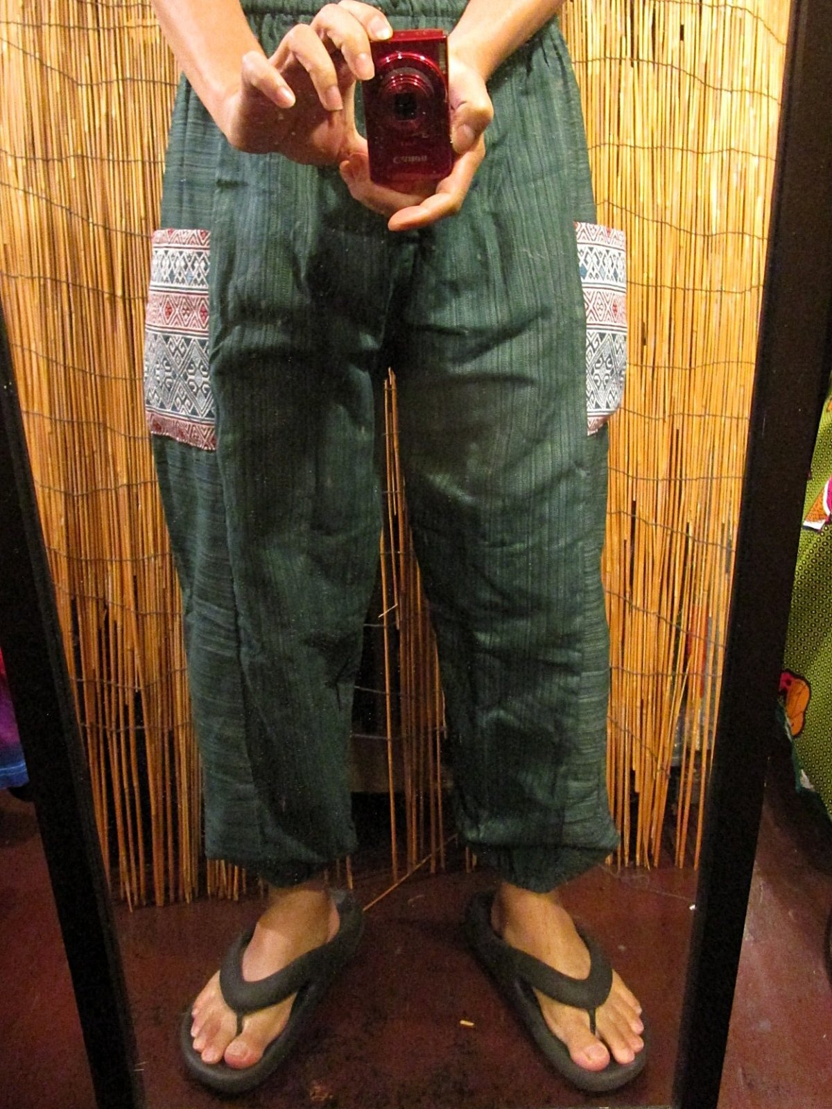 画像: 織り柄＊パッチポケット＊コットン素材＊アラジンパンツ