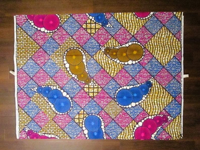 画像: アフリカンプリント生地 パーニュ