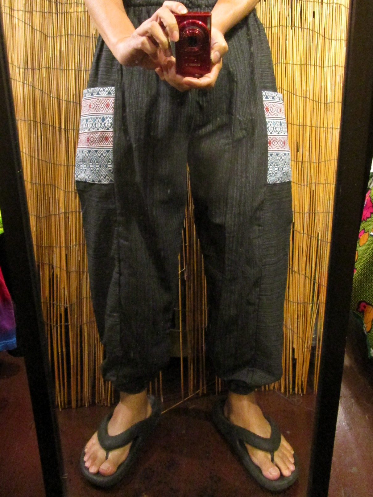 画像: 織り柄＊パッチポケット＊コットン素材＊アラジンパンツ