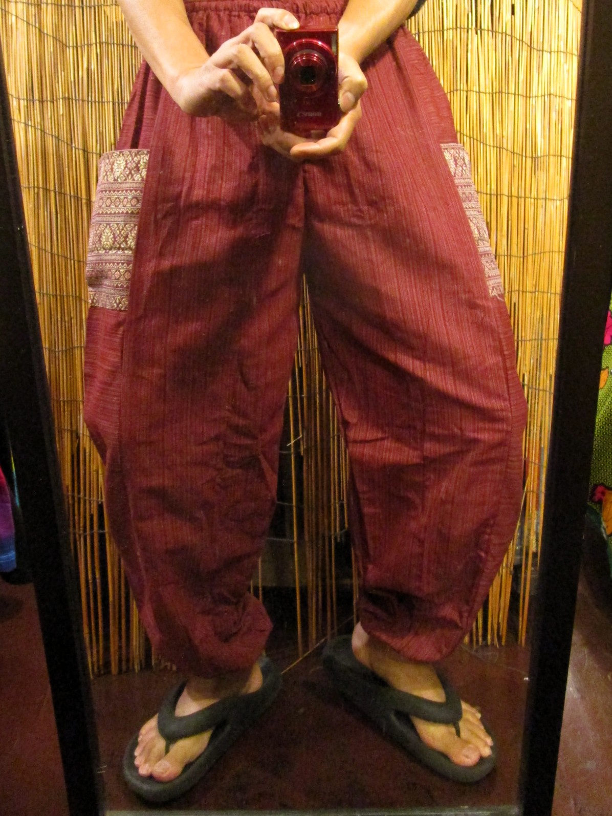 画像: 織り柄＊パッチポケット＊コットン素材＊アラジンパンツ